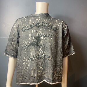 Zara Charcoal Distressed Short Sleeve Tee M